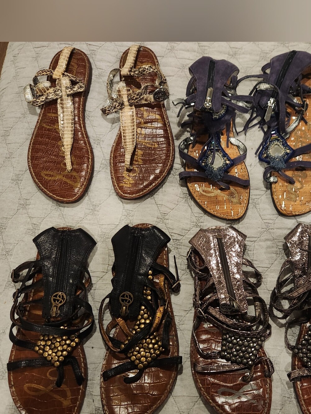 Sam Edelman Strappy Sandals bundle of 4 Size 7.5M
